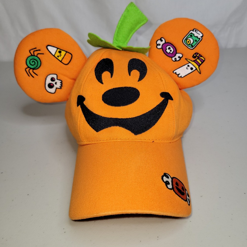 Disney Parks Mickey Mouse‎ Pumpkin Halloween Baseball Cap Hat Limited Edition